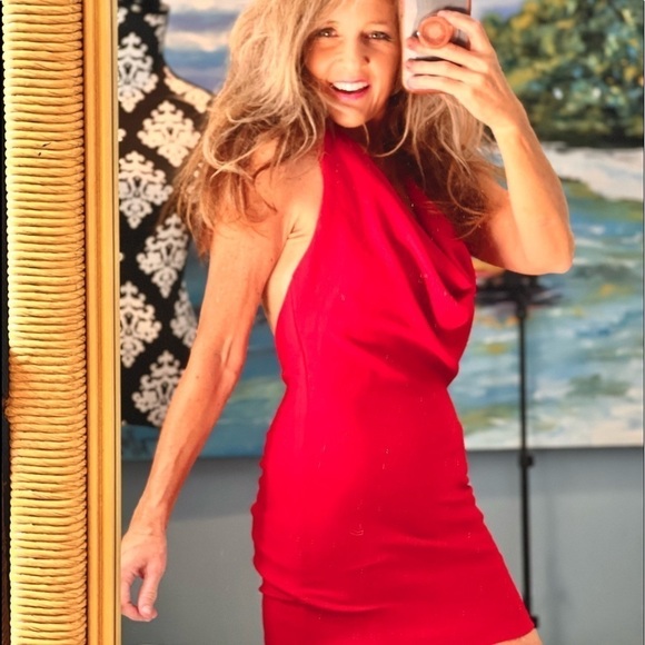 🔥Rubber Ducky,(Made in USA),Stunning Red Dress,Sexy,East Wear, 1 Strap Backless - Picture 3 of 10